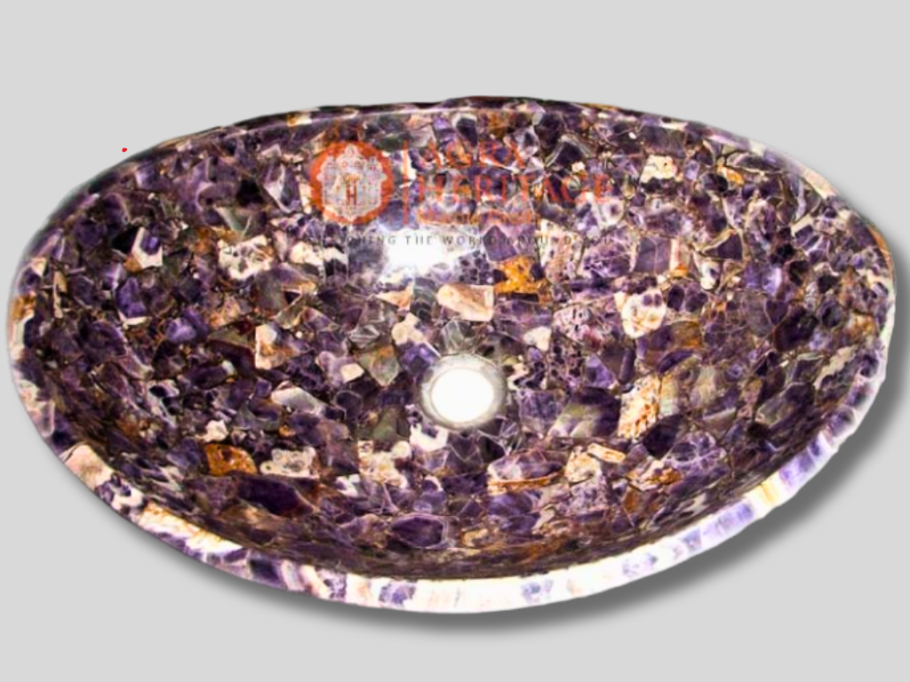 Buy Online Purple Agate Bathroom Sink Decor